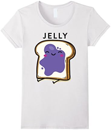 Womens Peanut Butter Jelly 2 Matching BFF Tees Best Friend T Shirts Medium White