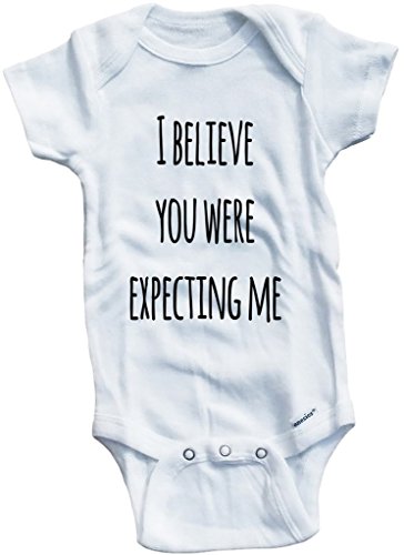 Baby Tee Time Girls' I Believe You Were Expecting Me One piece 0-3 Months White
