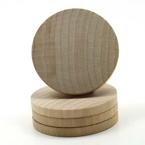 Mylittlewoodshop Package of 12 - Circle Cutout - 2-3/8 inch and 1/4 inch thick unfinished wood (WW-CO1525)