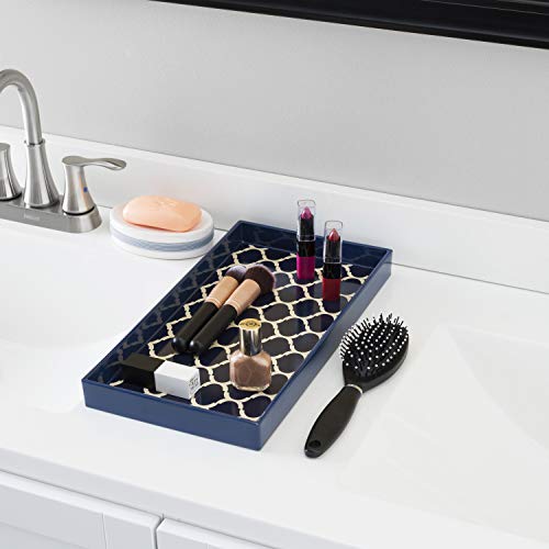 Home Basics Lattice Navy Vanity Tray Pricepulse