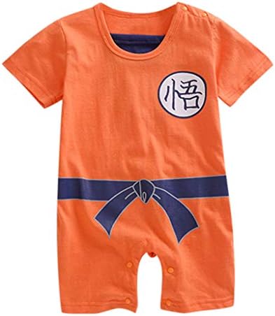 Dsood Cosplay Short Sleeve Baby Boy and Girl Dragon Ball Z Romper Costume Jumpsuit Baby Clothes