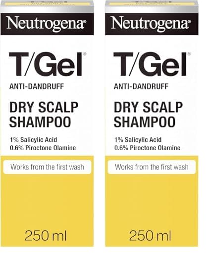 Neutrogena T/Gel Anti-Dandruff Shampoo Dry Hair, Mix, Jasmine, 250 Ml (Pack of 2)