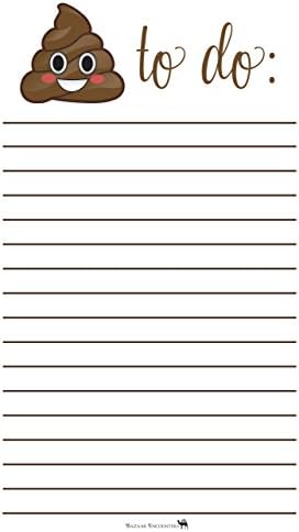 Poop Emoji Magnetic Pad Grocery List, To Do Task for Fridge, Refrigerator, Funny Gift Notepad with Magnet, 50 Sheets, 5.5 x 8.5, Great for School, Kids Bedroom, Dorm, Locker, Office Gift! Made in USA