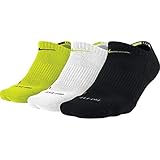 Nike Dri-Fit Cushioned No Show Socks Large Lime/Black/White