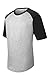 SPORT-TEK Youth Short Sleeve Colorblock Raglan Jersey. YT201 Heather Grey/Black S