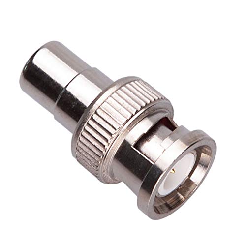 BNC Male to RCA Female Phono Adapter CCTV Power Coax Coaxial Coupler Connector Plug Adaptor Compatible with CCTV Security Camera / Surveillance Systems DVRs Cameras Switchers TV Cable | Nickel Plated