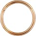 Forbidden Body Jewelry 316L Surgical Steel Hinged Seamless Nose Rings Hoop 16 gauge (16G), Diameter 10mm, Rose Gold Tone.