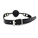 iEFiEL PU Leather Paly Buckle Belt Silicon Mouth Ball Open Breathable Mouth Gag For Men Woman (Black)