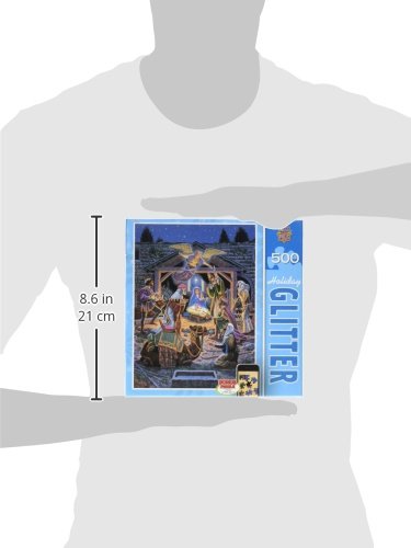 MasterPieces Holiday Glitter Holy Night - Nativity Scene 500 Piece Jigsaw Puzzle