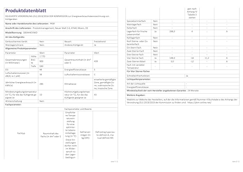 PKM SBS444EIXWD, Side by Side Kühl-Gefrierkombination, 439 L, 2-türig mit Wasserspender, Inox Design 3