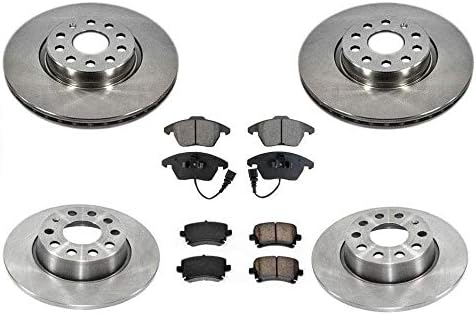 Front & Rear Brake Rotors Ceramic Brake Pads for Volkswagen Tiguan 2009-2017