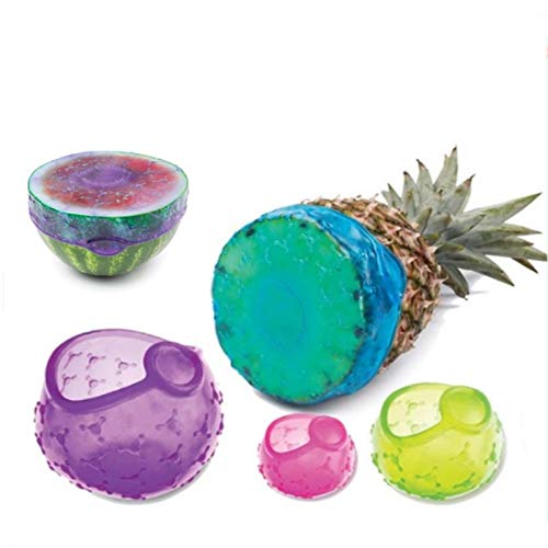 JISETY 4Pcs /Set Kitchen Silicone Preservation Cover Stretch Suction Pot Lids Cooking Pan Spill Bowl Stopper