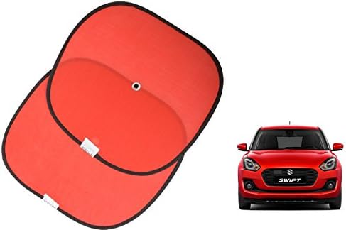 AUTO CAR WINNER Red Foldable Sun Shades (Set of 4) for New Maruti Swift 2018 VXI