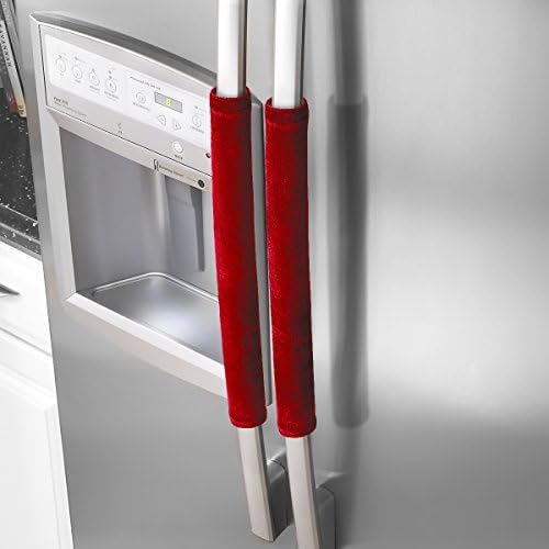 OUGAR8 Microwave Door Handle Covers,Keep Your Kitchen Appliance Clean from Smudges,Fingertips,Drips&Food Stains,Perfect for Oven(6" L3.5 W,Red)