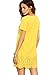 SheIn Women's Crew Neck Short Sleeve Hollow Shift Dress Medium Yellow