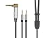 Monolith Dual 2.5mm to 3.5mm Headphone Cable - 6 Feet - Black With Braided Auxiliary Audio Cord Works With M1060, M1060C, M565, M565C Black/Silver