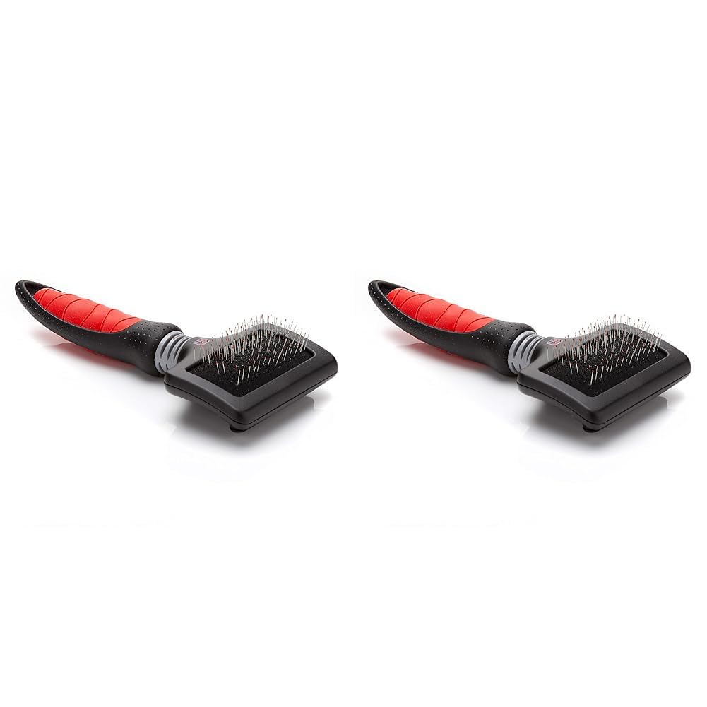 Mikki Dog, Cat, Puppy, Kitten Grooming Ball Pin Slicker Brush -For Knot, Tangles -Sml-Med Pets-Small (Pack of 2)