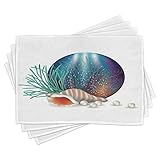 Ambesonne Pearls Place Mats Set of 4, Underwater