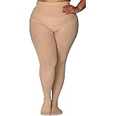 MERYLURE Ultra Plus Size Tights for Women Up To 6x, Semi Opaque Control Top Nylon Pantyhose,High Waist Fashion Stockings