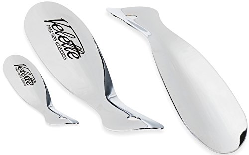 Set of 3 Metal Shoe Horns, 2-7.5 Long, and 4" travel shoe horn- Top Quality- by Quality Stays - Thumbnail 2