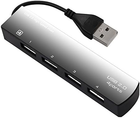 LurkMan 4-Port USB 2.0 Ultra Slim Data Hub Suitable for Macbook, Mac Pro / mini, iMac, Surface Pro, XPS, Notebook PC, USB Flash Drives, Mobile HDD, and Other USB Devices