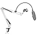 Neewer Desktop Microphone Suspension Boom Scissor Arm Stand with Microphone Clip Holder, Table Mounting Clamp and Pop Filter Windscreen Mask Shield Kit for Studio Broadcasting,Singing,Recording(White)