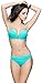 SAYM Women's Solid 2-piece Molded Beads Pleats Bright Bikini Swimsuit