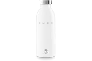 Smeg Clima Bottle 500 ml, White, Stainless Steel, Thermal Insulated Water Bottle