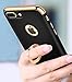 Compatible with iPhone 7 Plus Case Slim Hard Matte Case with Kickstand Ring Holder 3 in 1 Shockproof Anti-Scratch PC Electroplate Bumper Protective Cover for iPhone 7 Plus Case for Women Men 5.5 Black