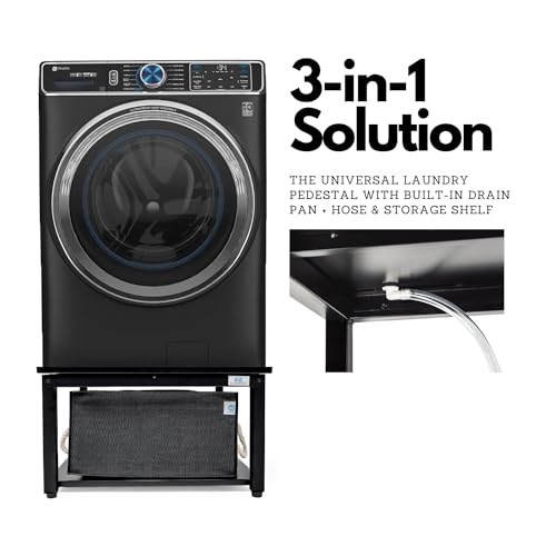 EZ Laundry Pedestal 28" For Washing Machine & Dryer Base Platform With Storage Shelf