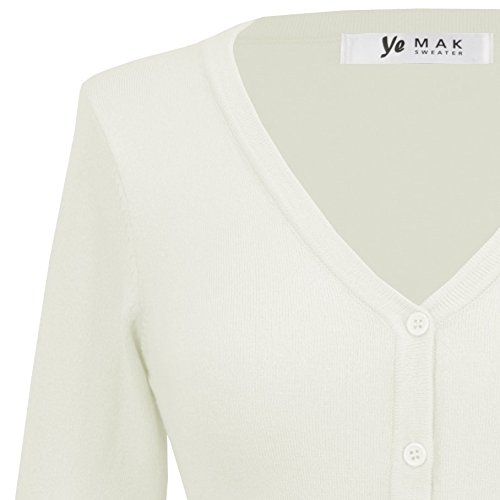 V-Neck Sweater Cardigan, 45 Colors, Vintage Inspired, Pinup, by Mak CO078-WHT-1X