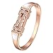 bayite Metal Bands Compatible Fitbit Flex 2 Accessories Stainless Steel Bangle Bracelet Jewelry with Rhinestones Small 5.5''-6.3'' Rose Gold