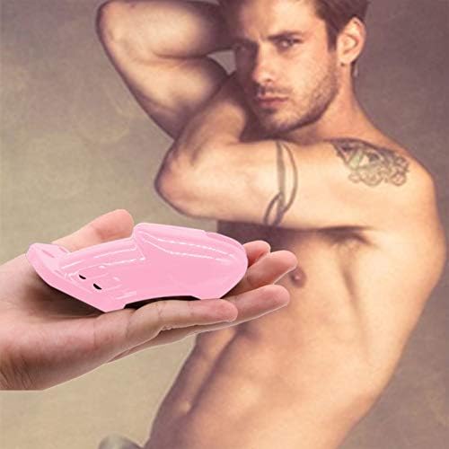 Amicable Toy - You Are The Light in My Heart with D-è-v-íÇes Çh-à-s-tǐty Ç-á-g-ê Silicone Short L-ǒ-Ç-k M-ǎ-l-é Pink Clear Men Small