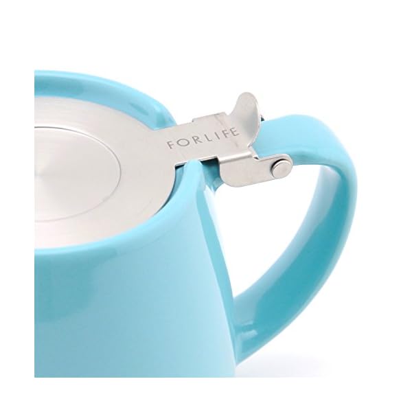 FORLIFE Stump Teapot with SLS Lid and Infuser, 18Ounce, Turquoise