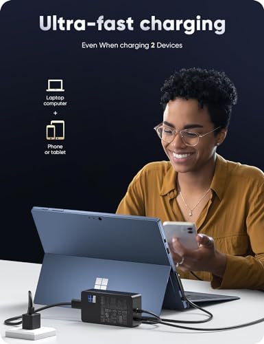 Surface Pro Charger, 65W Surface Charger for Microsoft Surface Pro 3/4/5/6/7/7+/8/9/10/11/12, Surface Laptop 1/2/3/4/5/6/7, Surface Go 1/2/3/4