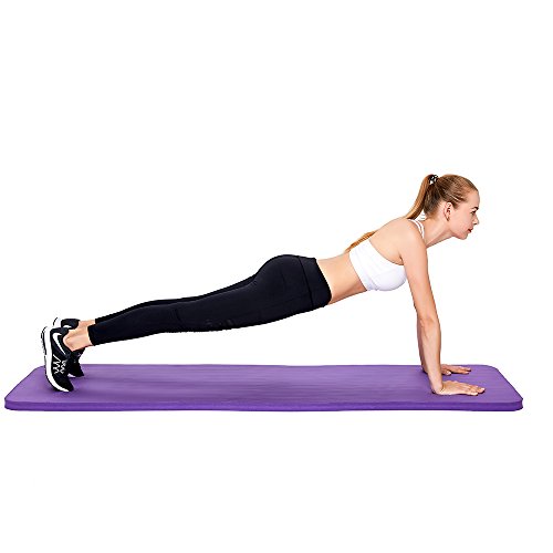 Easthills Fitness 71" x 24" Extra Thick 1 Inch Yoga and Exercise Mat with Elastic Strap for Gym, Workout, Physical Therapy, Pilates.