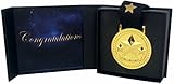 Gold Star Award Medals for 1st Place Recognition, Star Decorated Ribbon and Black Gift Box is Included with Every Medal