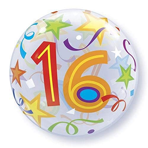 Qualatex Bubble Balloon 34854 BUBBLE-16 Brilliant Stars, 22", Multicolored