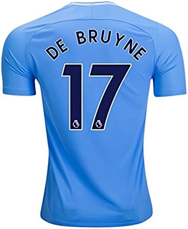 LogecM Manchester City DE Bruyne #17 Home 17/18 Soccer Jersey Mens Blue Color Size S