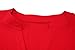 Dearlovers Women V-Neck Vintage Solid Blouse Top X-Large Red