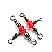 Pisfun Three Way Swivel Connector 3 way T-Turn Swivels Large Bass For Fishing 50Pcs