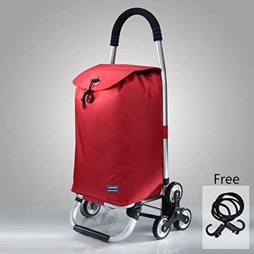 AQWWHY Folding Shopping Cart，Portable Stair Climbing Grocery Carts Reusable Utility Cart with Tri-Wheels, Collapsible Frame,Waterproof Bag
