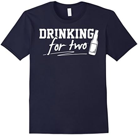 Men's Drinking for Two - Pregnancy Annoucement Shirt for New Dad XL Navy