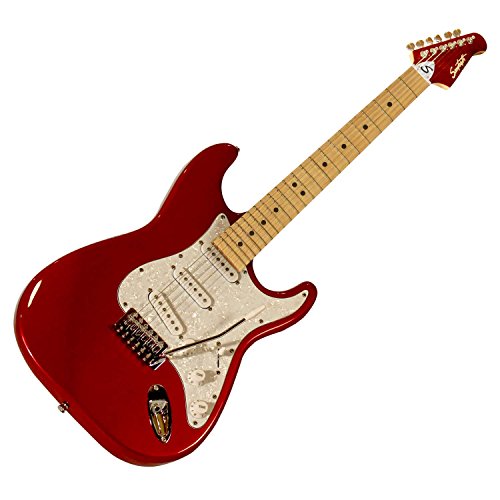 image for Sawtooth ST-ES-CARP Candy Apple Red Electric Guitar with Pearl White P