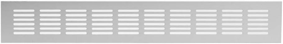 60x300mm Air Vent Cover - Aluminium Ventilation Grille - Silver Furniture Grill for Door Wardrobe, Radiator