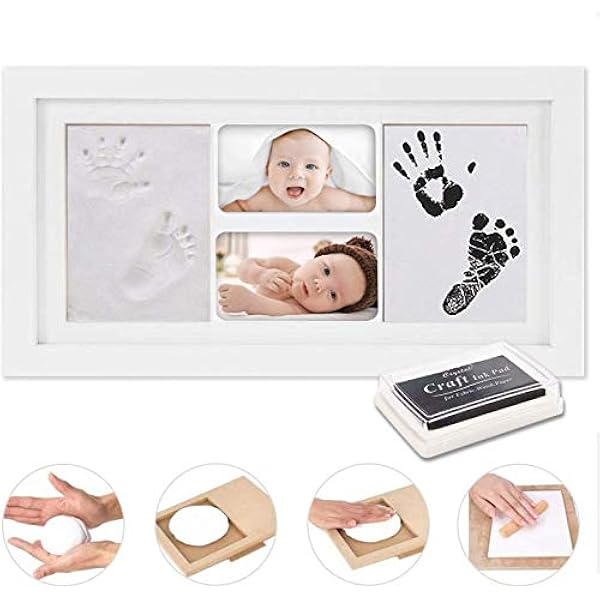 Gssuccess Magnifique Kit Empreinte Pieds Et Mains Bebe Souvenir Bebe Cadre Deco Blanc Encre Non Toxique