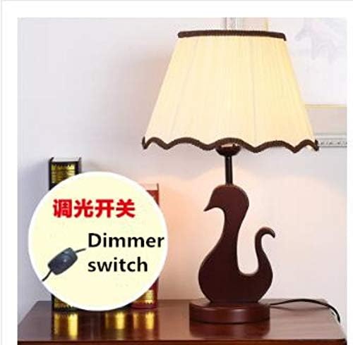 Table lamp Modern Chinese Style Retro Solid Wood Table lamp Bedroom Bedside Living Room Room Reading Decoration Hotel Engineering Desk lamp [Energy Class A++]