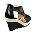 BellaMarie Women's Fergie-1 Peep-toe Cut-out Wedge Platform Sandals
