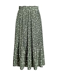 Miessial falda plisada de gasa con estampado floral bohemio para dama