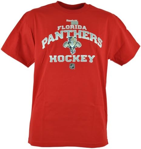 NHL LNH Reebok Florida Panthers Center Ice Team Tshirt Mens Adult Red Tee Medium